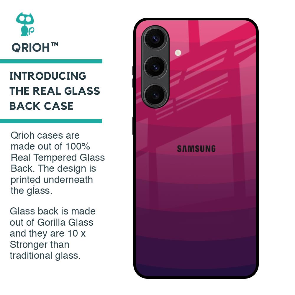 Wavy Pink Pattern Glass Case for Samsung Galaxy S24 Plus 5G