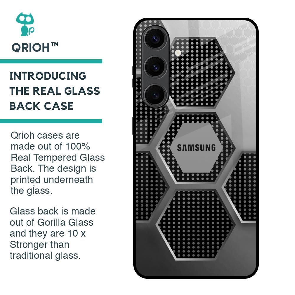 Hexagon Style Glass Case For Samsung Galaxy S24 Plus 5G