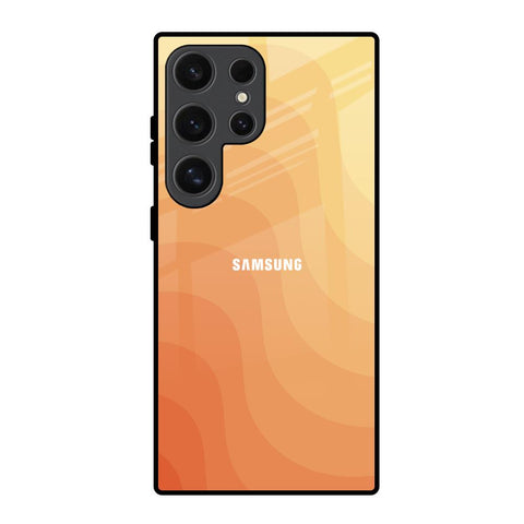 Orange Curve Pattern Samsung Galaxy S24 Ultra 5G Glass Back Cover Online