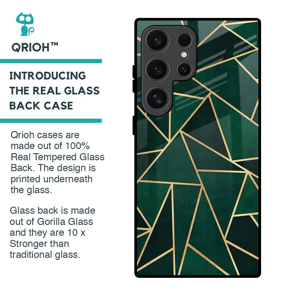 Abstract Green Glass Case For Samsung Galaxy S24 Ultra 5G
