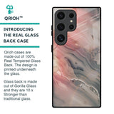 Pink And Grey Marble Glass Case For Samsung Galaxy S24 Ultra 5G