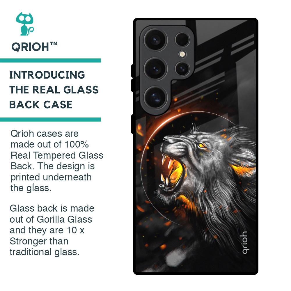 Aggressive Lion Glass Case for Samsung Galaxy S24 Ultra 5G