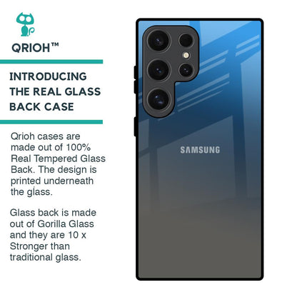 Blue Grey Ombre Glass Case for Samsung Galaxy S24 Ultra 5G