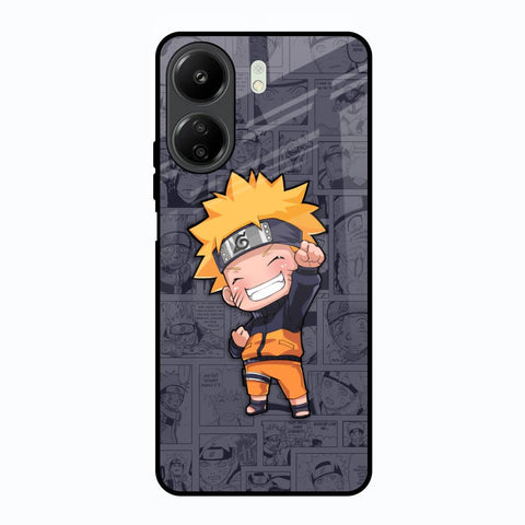 Orange Chubby Redmi 13C Glass Back Cover Online