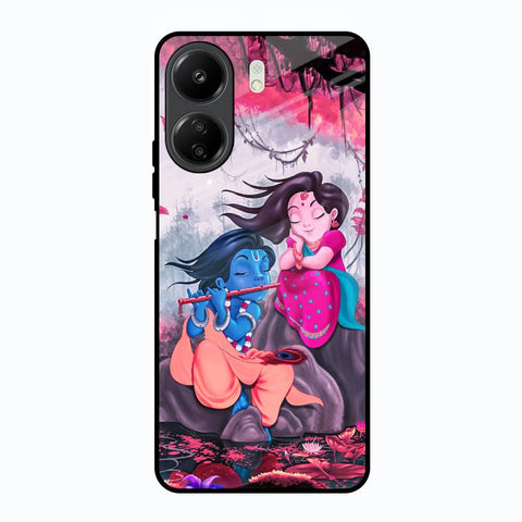 Radha Krishna Art Redmi 13C Glass Back Cover Online