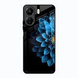 Half Blue Flower Redmi 13C Glass Back Cover Online