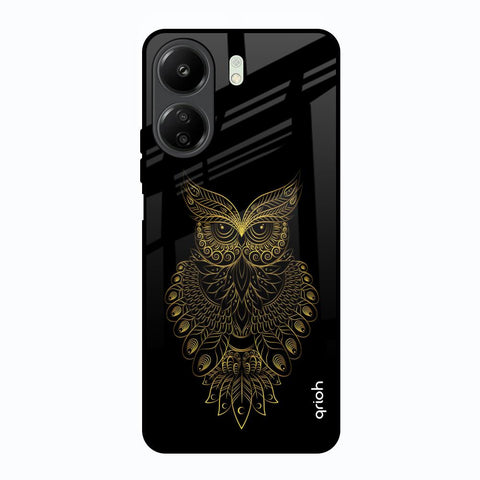 Golden Owl Redmi 13C Glass Back Cover Online