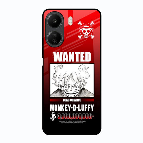 Luffy Wanted Redmi 13C Glass Back Cover Online