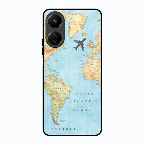 Travel Map Redmi 13C Glass Back Cover Online