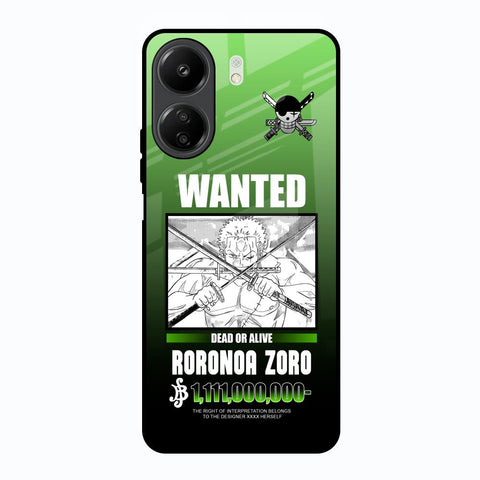 Zoro Wanted Redmi 13C Glass Back Cover Online