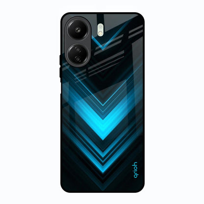Vertical Blue Arrow Redmi 13C Glass Back Cover Online