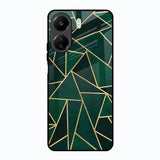 Abstract Green Redmi 13C Glass Back Cover Online