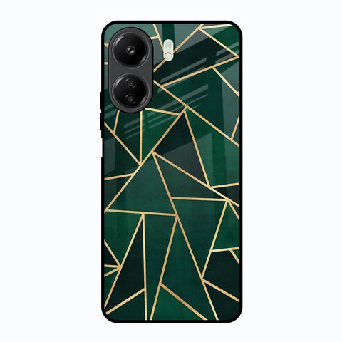Abstract Green Redmi 13C Glass Back Cover Online