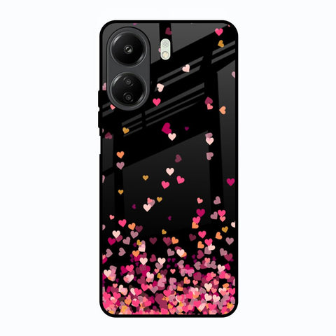 Heart Rain Fall Redmi 13C Glass Back Cover Online