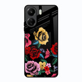 Floral Decorative Redmi 13C Glass Back Cover Online