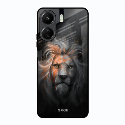 Devil Lion Redmi 13C Glass Back Cover Online