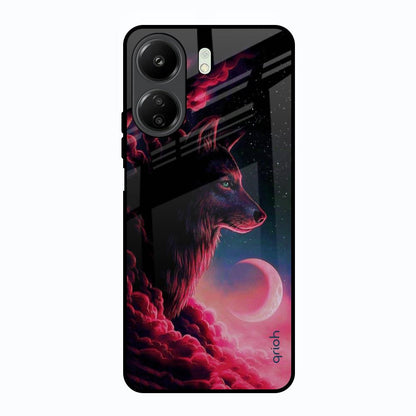 Moon Wolf Redmi 13C Glass Back Cover Online