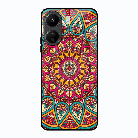 Elegant Mandala Redmi 13C Glass Back Cover Online