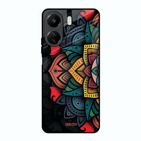Retro Gorgeous Flower Redmi 13C Glass Back Cover Online