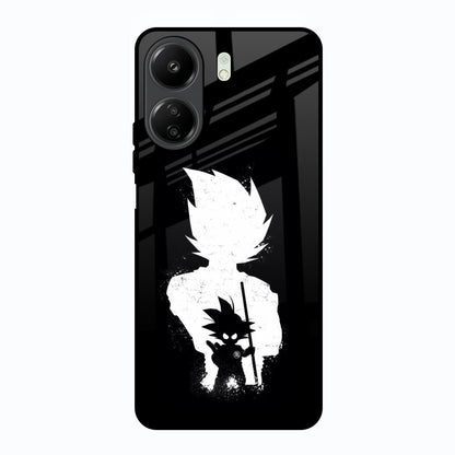 Monochrome Goku Redmi 13C Glass Back Cover Online