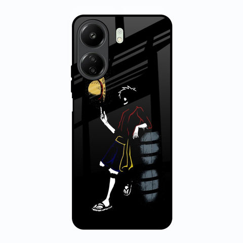 Luffy Line Art Redmi 13C Glass Back Cover Online