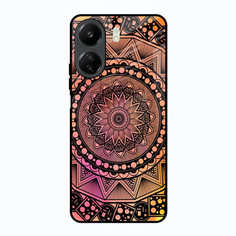 Floral Mandala Redmi 13C Glass Back Cover Online