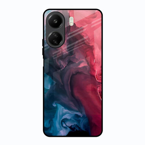 Blue & Red Smoke Redmi 13C Glass Back Cover Online