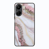 Pink & Gold Gllitter Marble Redmi 13C Glass Back Cover Online