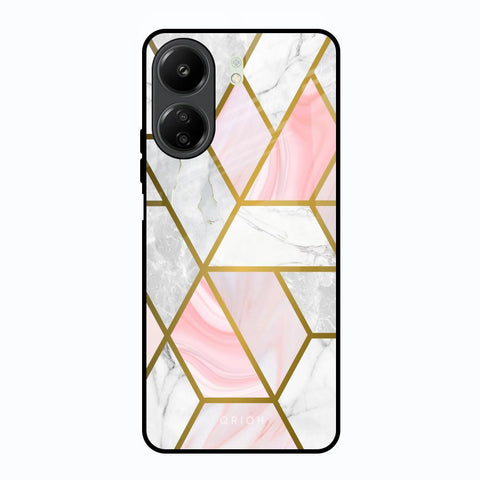Geometrical Marble Redmi 13C Glass Back Cover Online