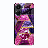 Electroplated Geometric Marble Redmi 13C Glass Back Cover Online
