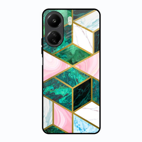 Seamless Green Marble Redmi 13C Glass Back Cover Online
