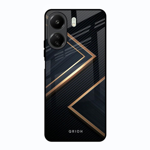 Sleek Golden & Navy Redmi 13C Glass Back Cover Online