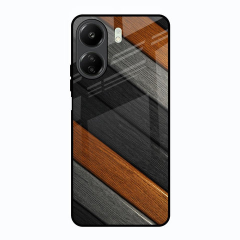 Tri Color Wood Redmi 13C Glass Back Cover Online