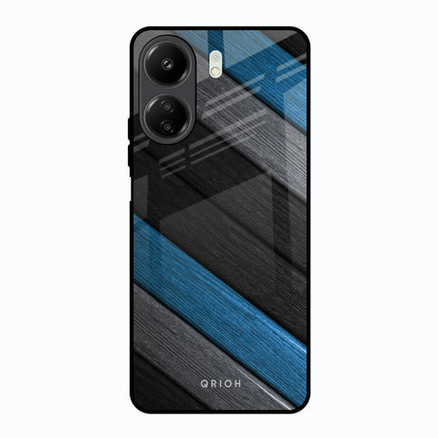 Multicolor Wooden Effect Redmi 13C Glass Back Cover Online
