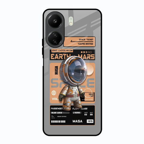 Space Ticket Redmi 13C Glass Back Cover Online