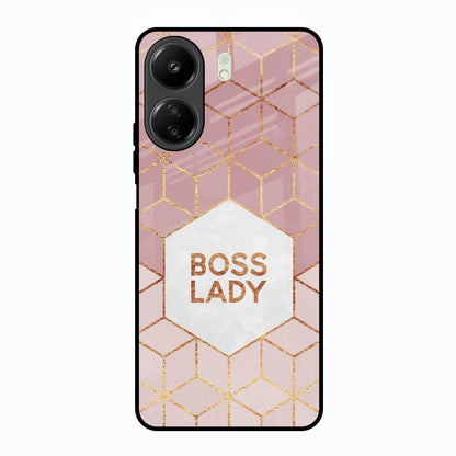 Boss Lady Redmi 13C Glass Back Cover Online