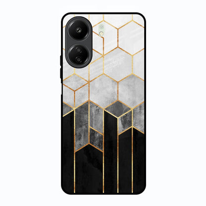 Tricolor Pattern Redmi 13C Glass Back Cover Online