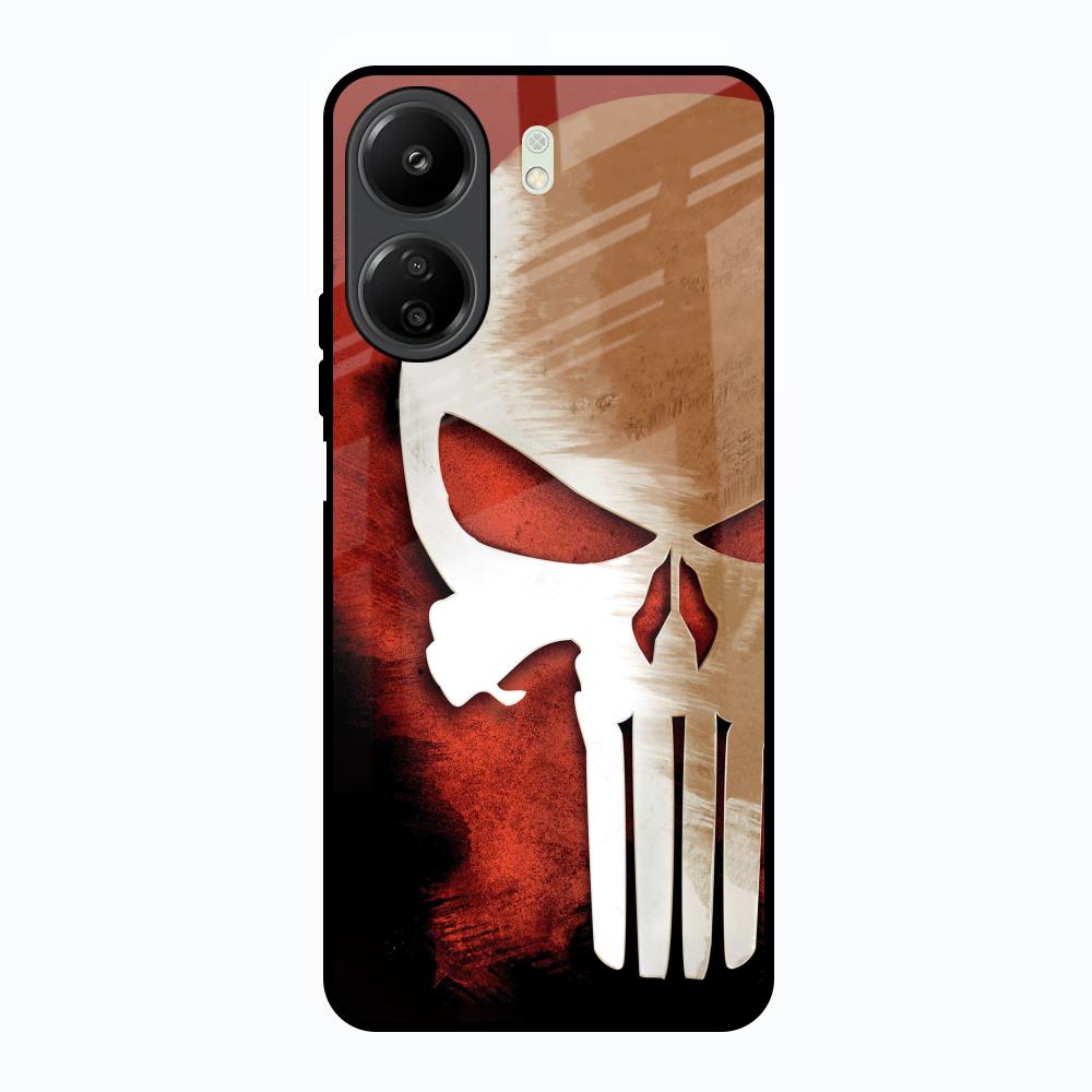Red Skull Redmi 13C Glass Back Cover Online