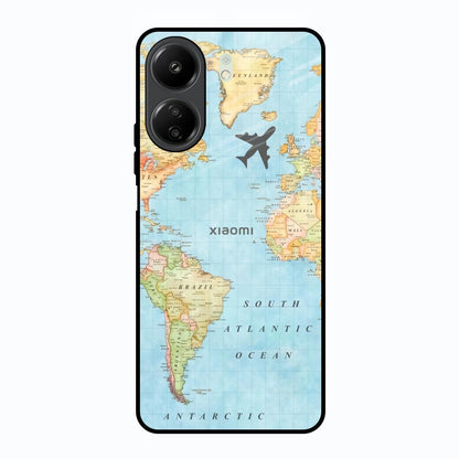 Fly Around The World Redmi 13C Glass Back Cover Online