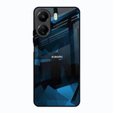 Polygonal Blue Box Redmi 13C Glass Back Cover Online