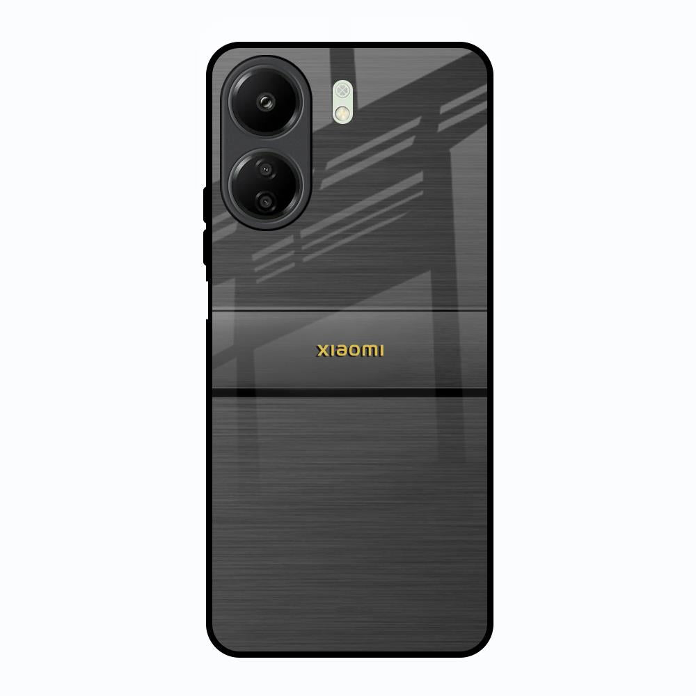 Grey Metallic Glass Redmi 13C Glass Back Cover Online