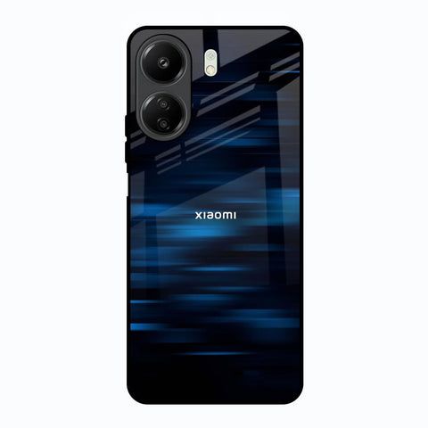 Blue Rough Abstract Redmi 13C Glass Back Cover Online
