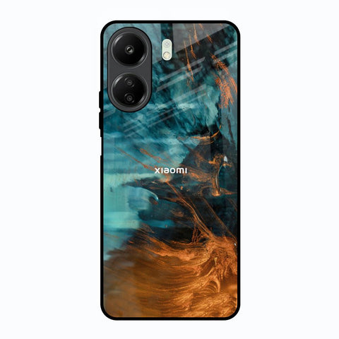 Golden Splash Redmi 13C Glass Back Cover Online