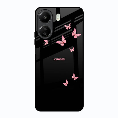 Fly Butterfly Redmi 13C Glass Back Cover Online