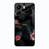 Tropical Art Flower Redmi 13C Glass Back Cover Online