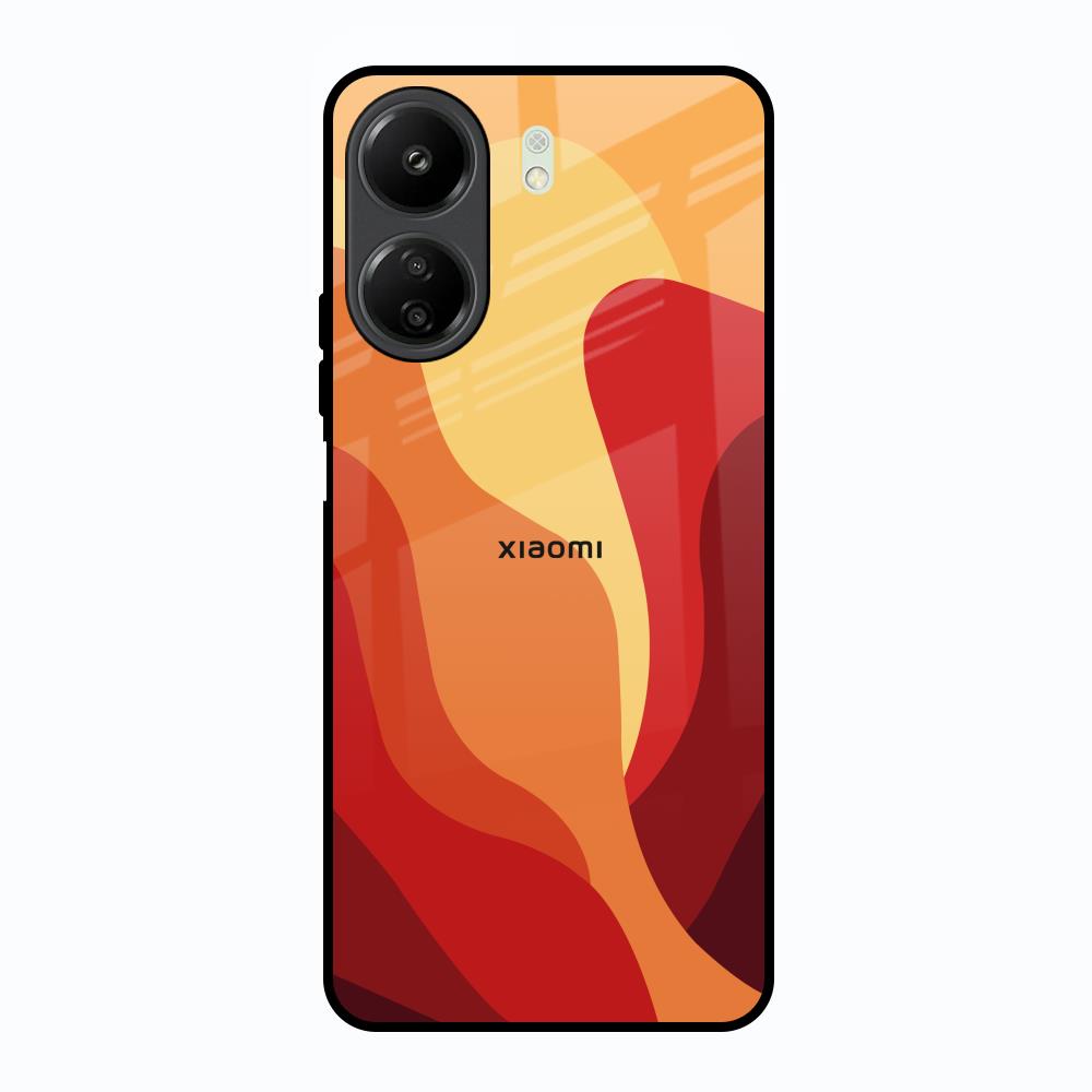 Magma Color Pattern Redmi 13C Glass Back Cover Online