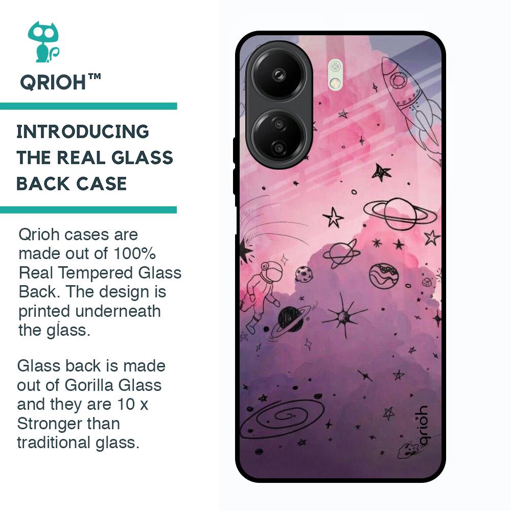 Space Doodles Glass Case for Redmi 13C