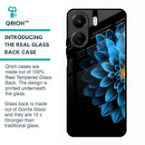 Half Blue Flower Glass Case for Redmi 13C