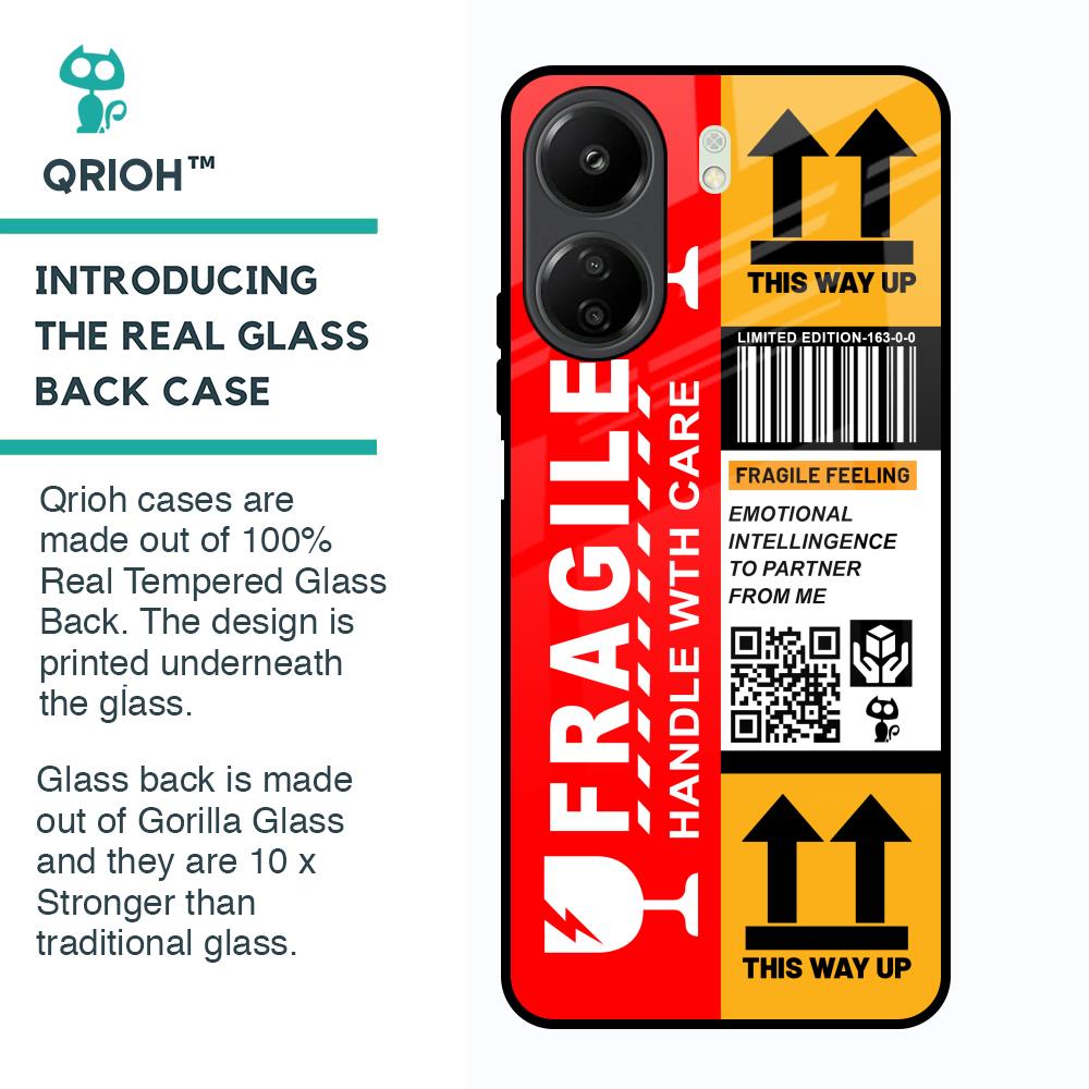 Handle With Care Glass Case for Redmi 13C