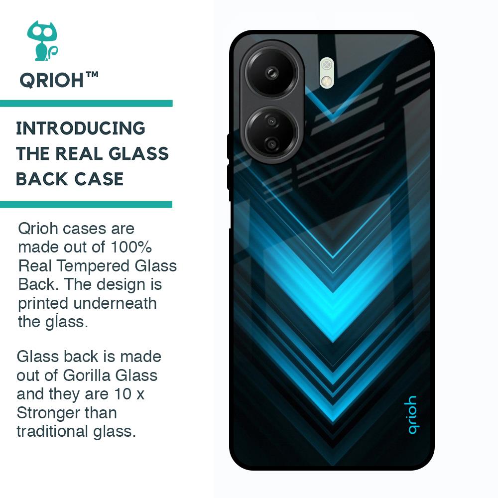 Vertical Blue Arrow Glass Case For Redmi 13C